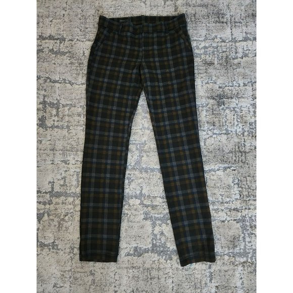 KUT From the Kloth Women's Blue Plaid Diana Skinny Ponte Pants Size 8 - Picture 4 of 10